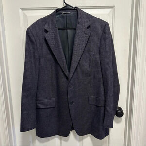 CANALI Wool Cashmere Silk Sport Coat Blazer Purple Plaid Check Italy Size 54